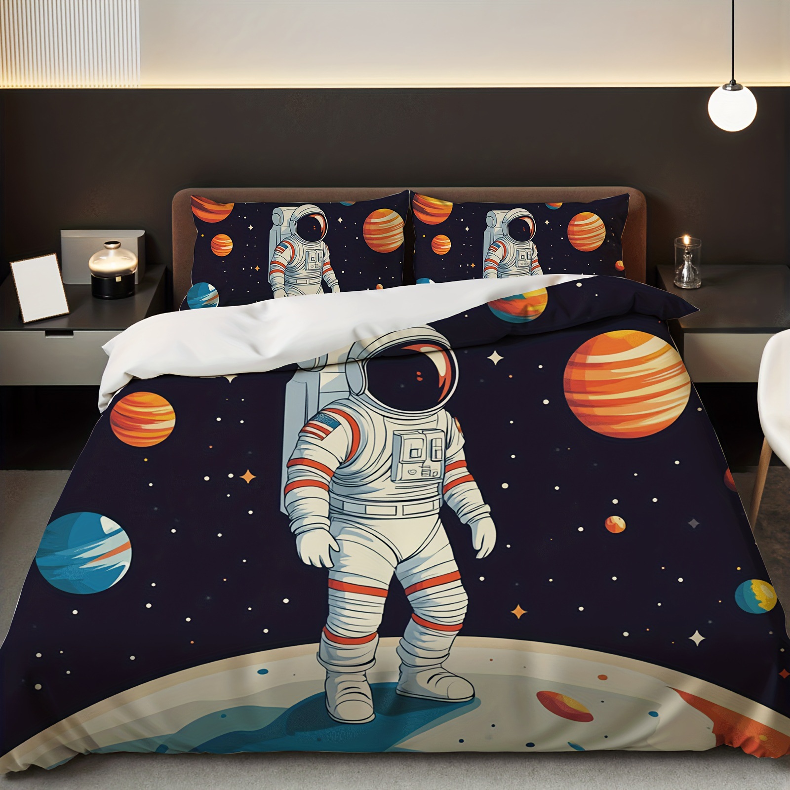 Transfronterizo textil doméstico astronauta suave impresión digital abrasión quilt kit fuente soporte de fábrica TEMU / JIT