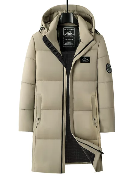 Unisex detachable hood cotton coat for cross-border sales, warm and comfortable mid-length windproof and waterproof cotton jacket for winter