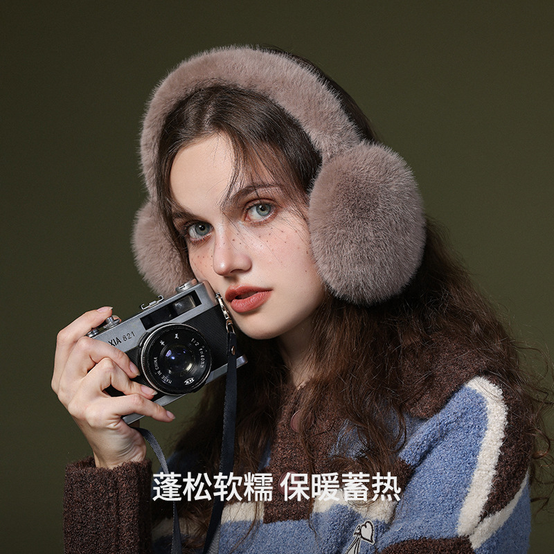 Winter new imitation rabbit velvet warm earmuffs Korean version student girl earmuffs anti-freeze ear bag windproof folding ear warm