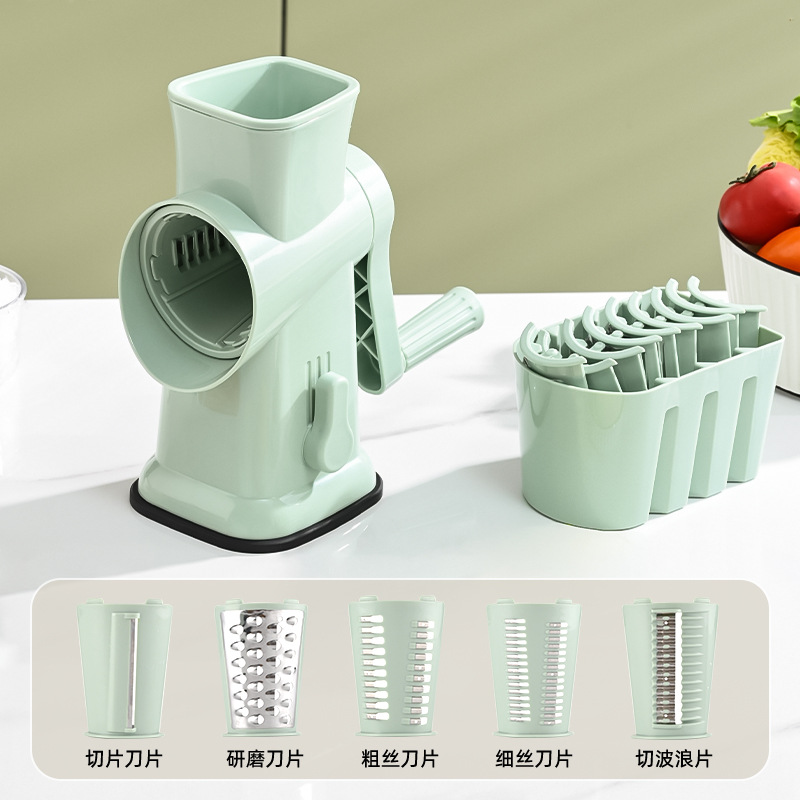 Nuevo cortador de verduras de tambor multifuncional, cortador de verduras de pepino en rodajas de papa en casa, dispositivo de corte de verduras en rollo de manivela