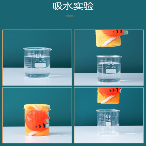 Hanging hand towel, thickened soft absorbent kitchen and bathroom rag, cartoon coral velvet hand towel gift