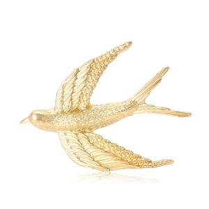New Cross-Border Hot-Selling European and American Enamel Matte Gold Swallow Brooch Fashion Versatile Women's Clothing Corsage Jewelry Pin