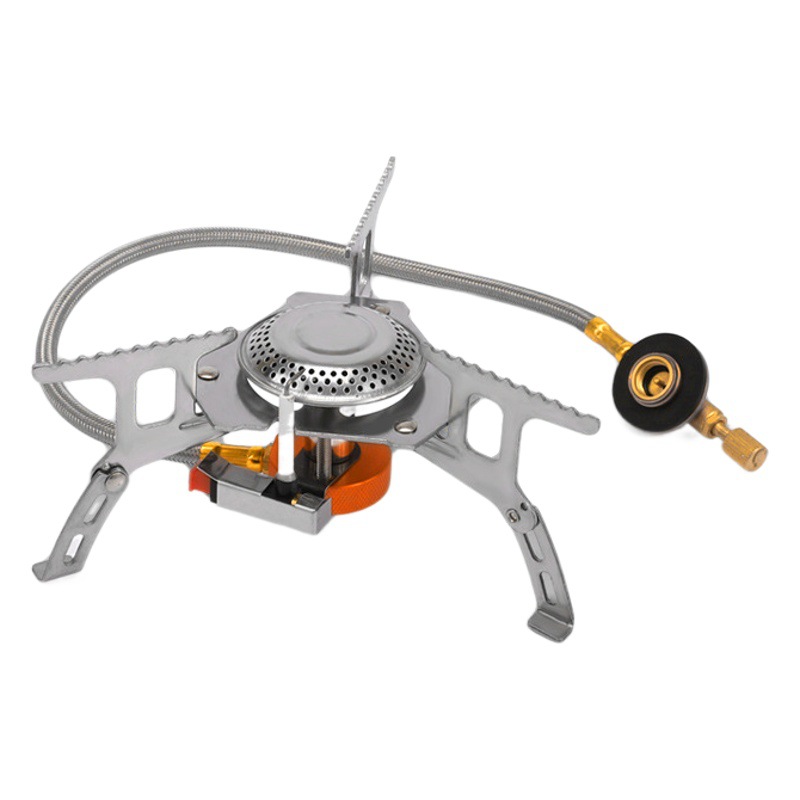 Outdoor portable camping stove stove split gas stove flat gas tank folding stove head with electronic ignition