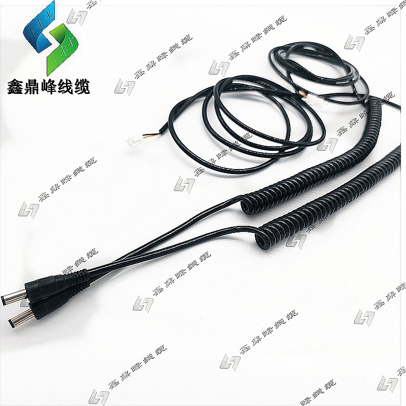 DC5521/DC5525弹簧线2芯螺旋线儿童玩具车充电线弹簧线厂耐用