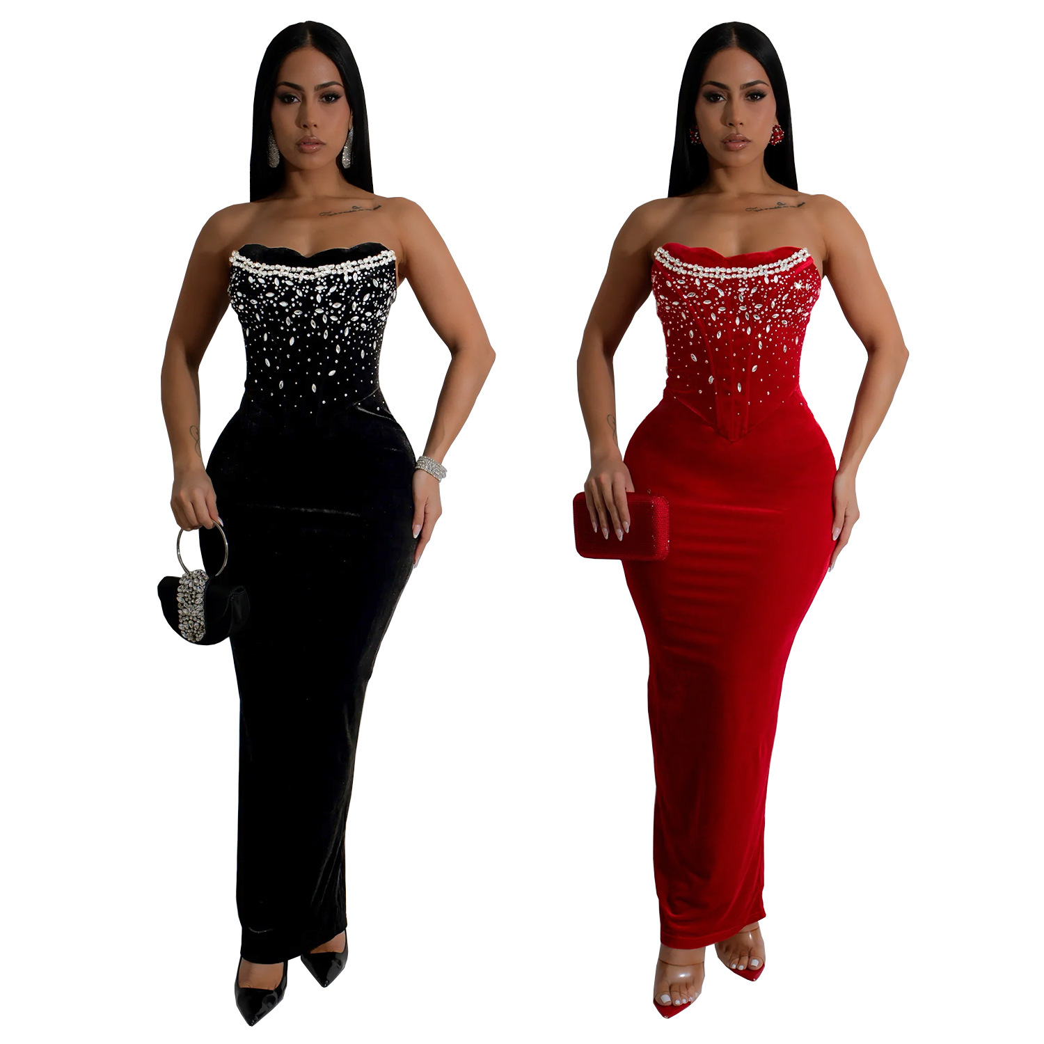 C7217 Cross-border AliExpress Amazon Moda europea y americana Ropa de mujer Hombro dividido Vestido de cadera con estampado en caliente Nuevo image 6