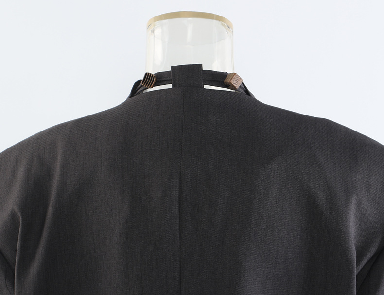 Ensemble blazer et pantalon deux pièces GraceChic Automne 25, coupe ample et tendance, boutons en bois véritable, pour femme, référence 1816_voghion.com