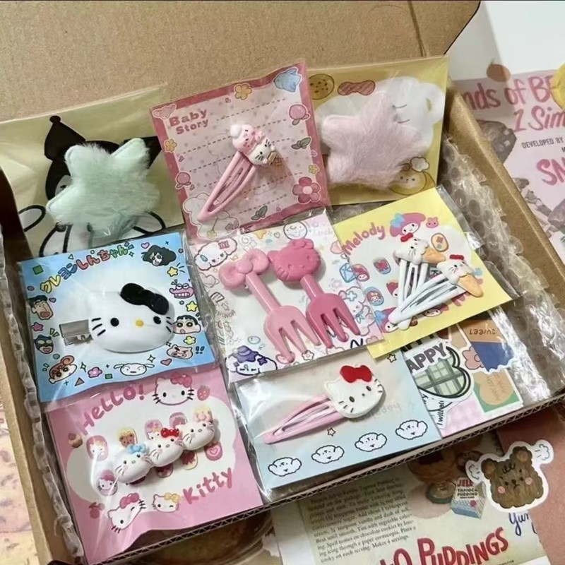 見栄えの良い漫画の甘い女の子のヘアアクセサリーセット女の子プリンセスヘアピン頭飾りギフトかわいいヘアピンストールバッチ|undefined