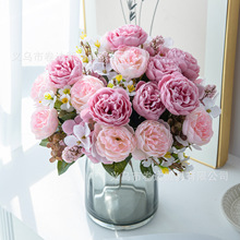 仿真花6头绣球洋牡丹 婚庆家居装饰假花客厅摆放花艺花篮插花材料