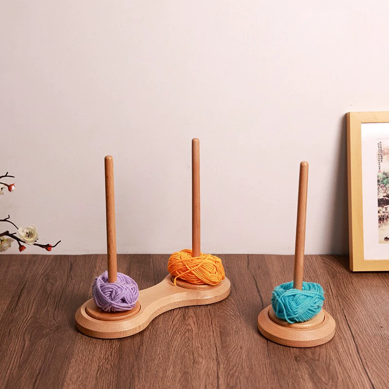 Бытовая деревянная стойка для пряжи, многофункциональная стойка для хранения из цельного дерева, держатель для рулонной бумаги, кухонная настольная стойка для пластиковой упаковки