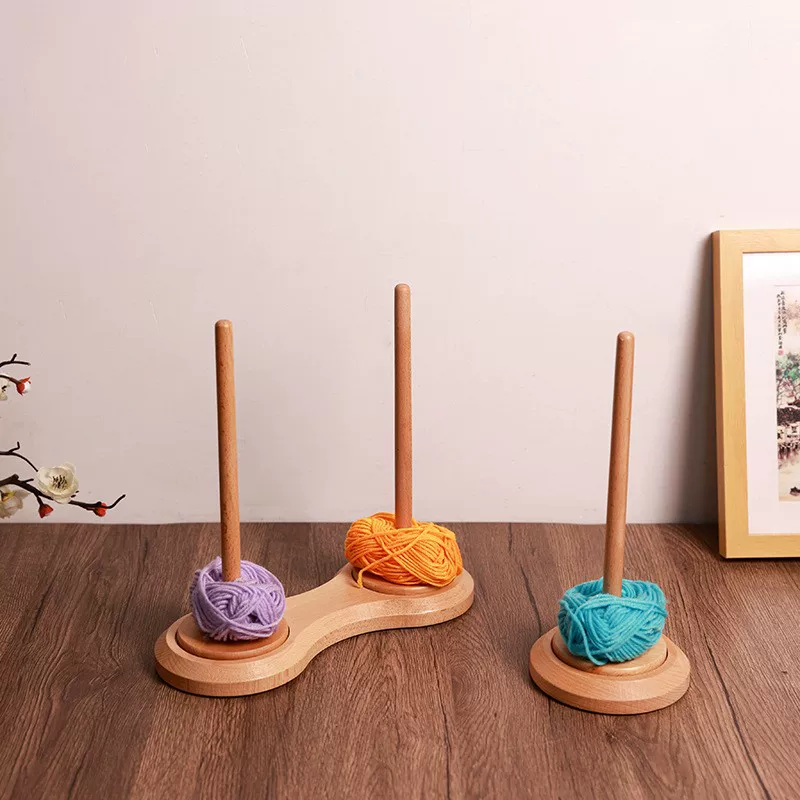Household wood yarn frame distributor multifunctional solid wood storage shelf roll paper frame kitchen desktop plastic wrap