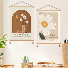 简约现代小清新挂画客厅沙发背景画卧室床头奶油色挂画电表箱遮挡