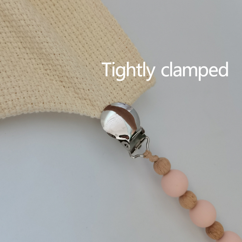 Nuevo bebé suministros de silicona perlas Cadena de pezón calmante bebé DIY creativo mordedura molar cadena anti-caída