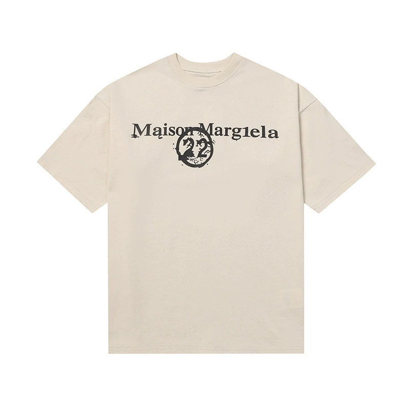 Maison Margiela 24SS коллекция MM6 цифровой узор круглый вырез мужской и женский модный бренд укороченный рукав футболка серия