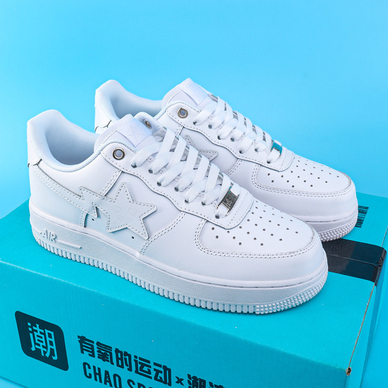 Pure Original Trendy Low-Top Wear-Resistant Genuine Leather Sports Casual Aj Sneakers for Men and Women Air Force One Dunk Color-Blocking
