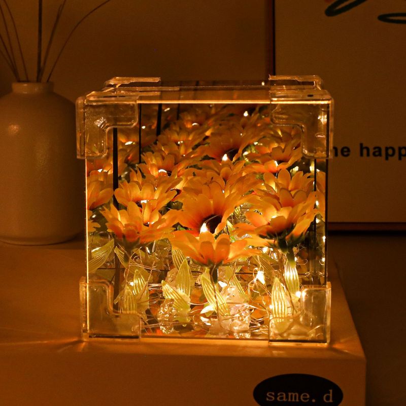 Cube Rubik's Cube Sunflower DIY Handmade Light Acrylic Lens Flower Sea Mirror Night Light Valentine's Day Gift Cube Rubik's Cube Sunflower DIY Handmade Light Acrylic Lens Flower Sea Mirror Night Light Valentine's Day Gift