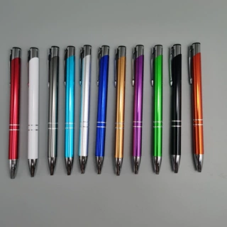 经典斜口金属笔9色可选支持小单定制1.0环保笔芯欧标品质圆珠笔