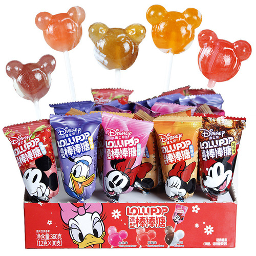 Disney Mickey Mouse Candy Canes Children's Christmas Party Candy Fruit Flavored Candies