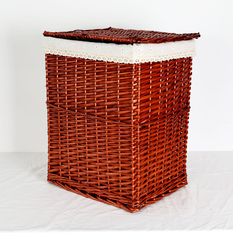 Cesta de ropa sucia de tela de caña grande con cubierta Cesta de ropa sucia marco de tejido para tiendas de hotpot