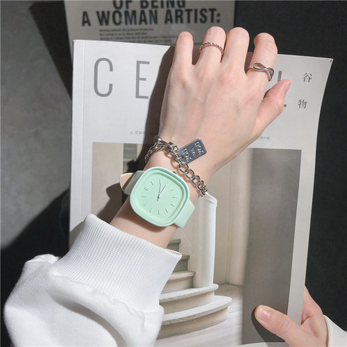 ins minimalist style girly fashion square simple watch temperament high value junior high school student quartz female watch