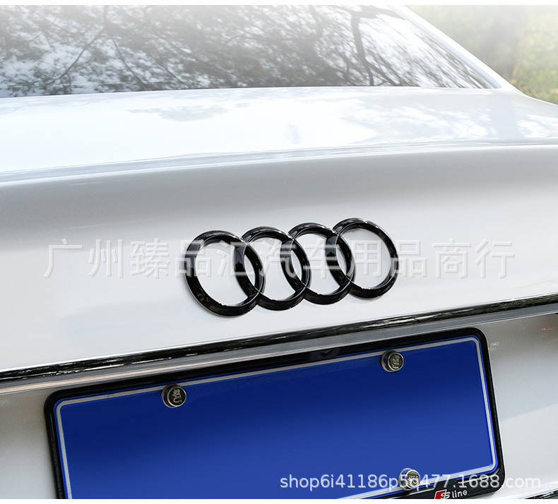 Suitable for Audi Car Logo Modification A3/A4L/A5/A6L/A7/Q2L/Q3/Q5L Four-Ring Black Warrior Front and Rear Logo