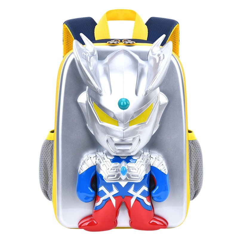 Flash Ultraman School Bag Children's Kindergarten Cartoon Mini Ultra-Light Travel Backpack Glowing and Cool Backpack