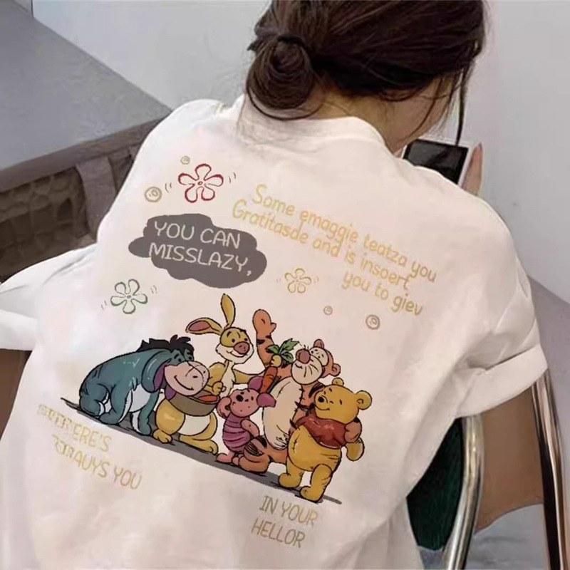 Trendy Brand American Heavy Cotton Short-sleeved T-shirt Women's Printed 2024 Summer New Loose Casual Top Ins Trendy Brand American Heavy Cotton Short-sleeved T-shirt Women's Printed 2024 Summer New Loose Casual Top Ins