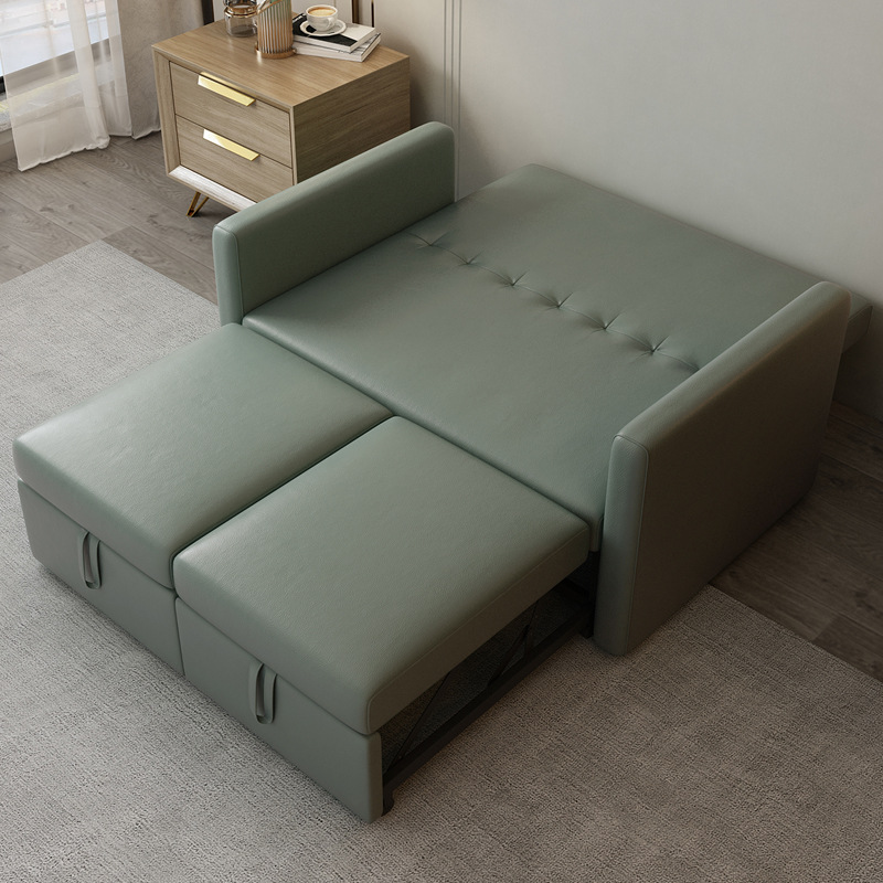 Sofá cama plegable doble doble multifuncional sala de estar pequeña casa de alquiler de tecnología económica tela sofá cama