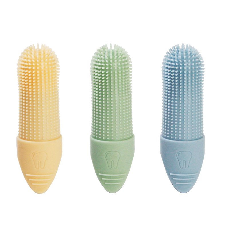 Cepillo de dientes para mascotas de Amazon, limpieza bucal para gatos, cuidado anti-sarro, dedales de silicona, cepillo de dientes para perros