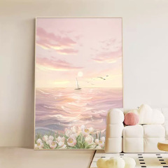 Creamy Wind Living Room Decorative Painting Modern Minimalist Sofa Background Wall Hanging Painting Ocean Floor Painting French Entrance Hall Wall Art