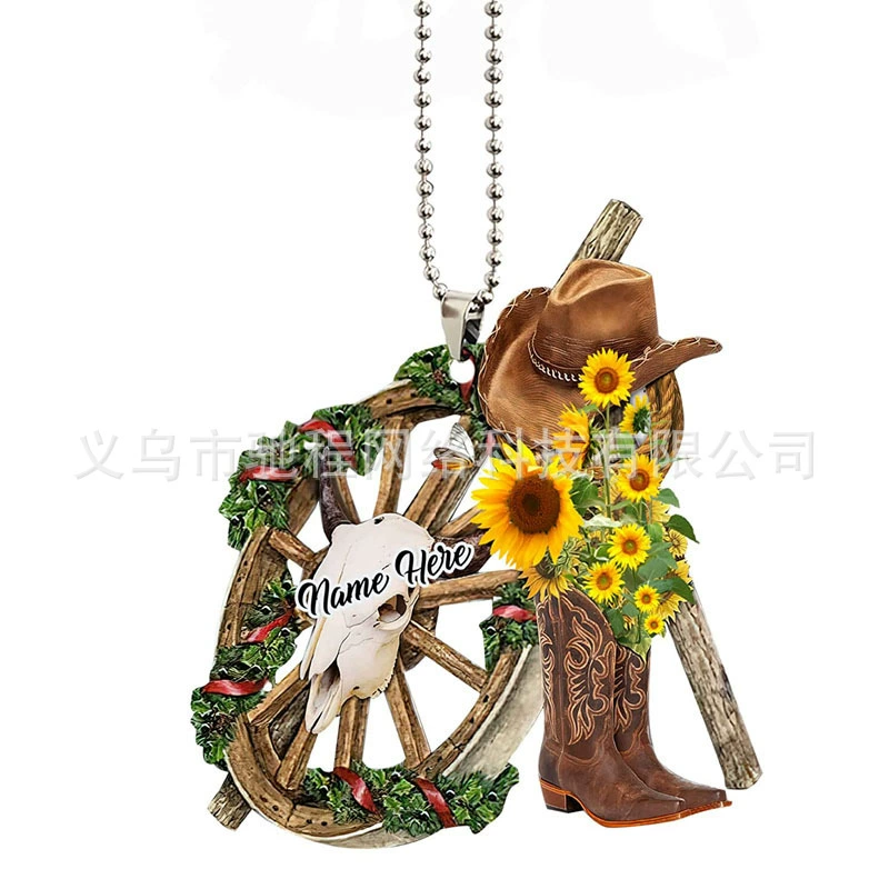 Creative denim boots, pendant, accessory, rear view mirror, new collection