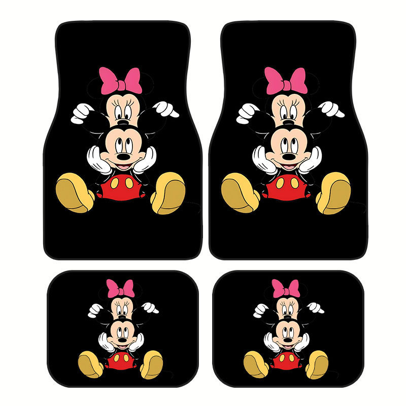 Temu Retro Nordic Style Car Floor Mats Carpet Four-Piece Set Stain-Resistant Floor Mats Cartoon Animation Car Stain-Resistant Floor Mats