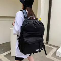 Backpack large capacity men's and women's high school students leisure travel dark blue