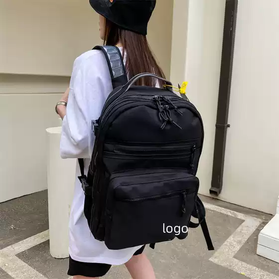 Backpack large capacity men's and women's high school students leisure travel dark blue