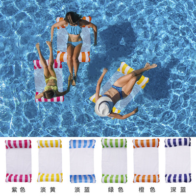 跨境新款现货水上吊床pvc充气 成人可折叠靠背浮排 充气躺椅浮床