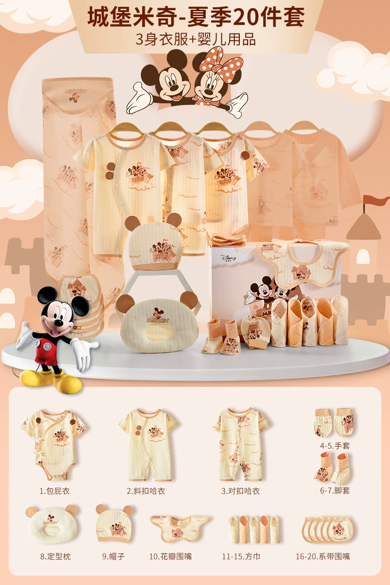 Подарочный набор для новорождённого (Disney) в хлопковой коробке, 20/22/26 предметов, размеры 59/66/73 см