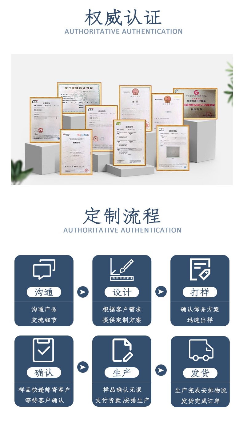 爆款源头工厂加工定制OEM/ODM耳环耳钉戒指手链时尚首饰丽银详情10