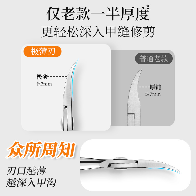 指甲剪新款死皮指甲钳斜口鹰嘴修脚趾钳甲沟专用工具尖嘴修指甲刀|undefined