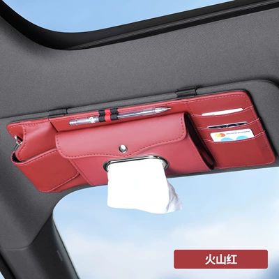 Car Glasses Clip/Bill Clip Bag, In-Car Card Holder, Glasses - red