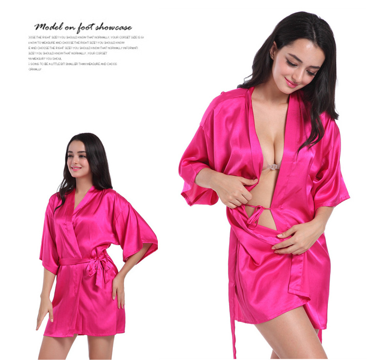 Home Sleeping Women's Casual Simple Style Solid Color Imitated Silk Polyester Pajama Sets display picture 7