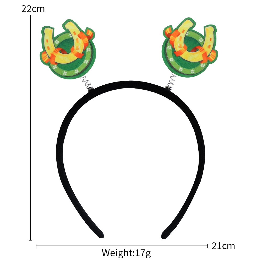 2026 nuevo día de Irlanda decoración afortunada tocado de pelo de San Patricio vestido de pelo de trébol