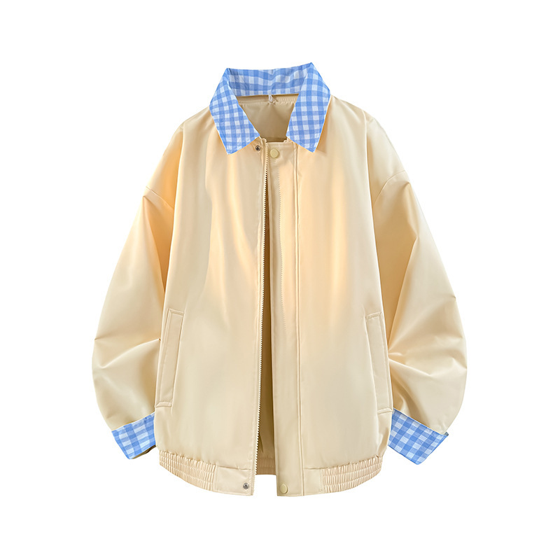 捷展YOU货|格纹百搭工装夹克25秋季新品潮牌格子可拆卸棒球服外套|undefined