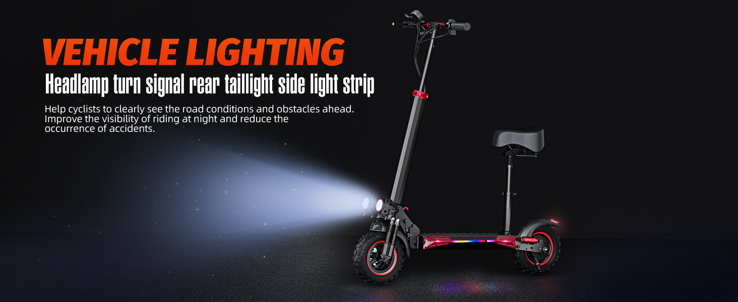 Overseas Warehouse Portable Mobility Scooter Scooter with Seat Foldableing Off-Road Electric Scooter for Adults