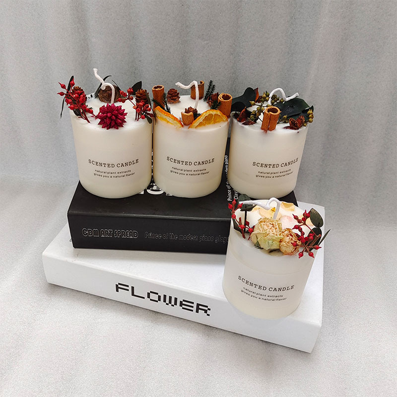 Fábrica suministro de material forestal blanco cilíndrico vasos de vidrio transparentes con flores secas vasos de vidrio al por mayor