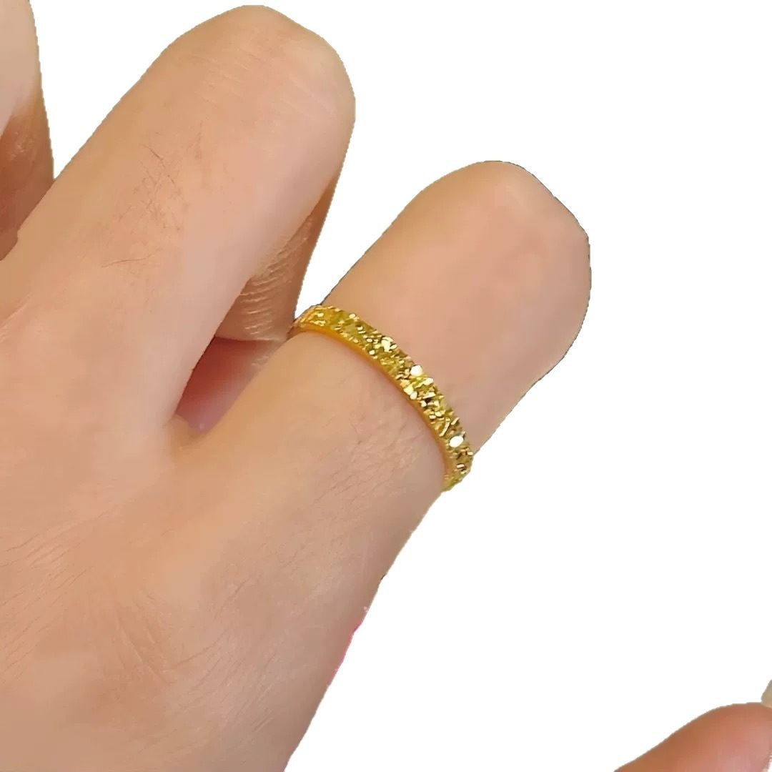 Damen Sternenhimmel Ring Aus Gold Mit Zirkon, Minimalistisch_voghion.com