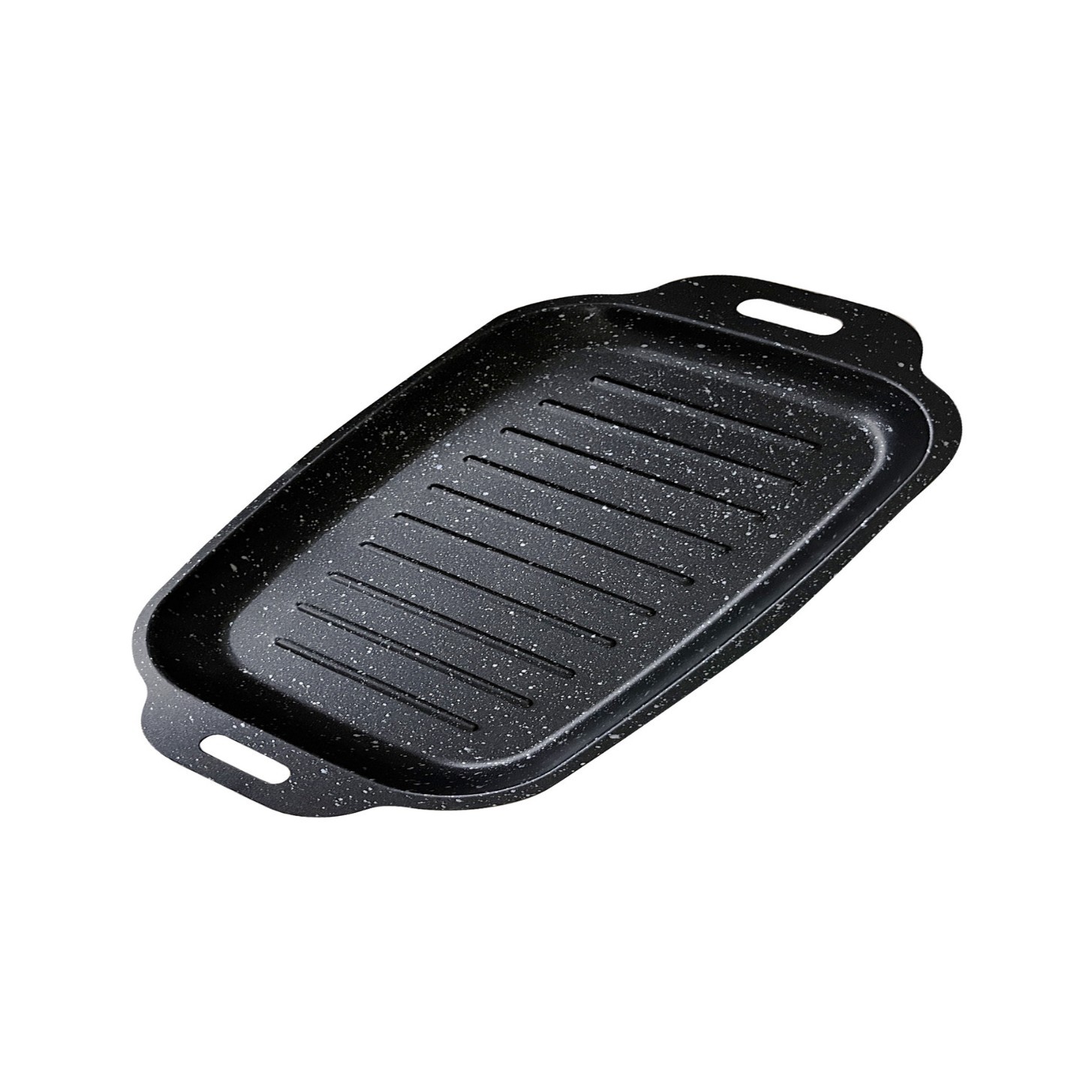 Bandeja Honda Rectangular para Asar de Hierro Antiadherente Apto para Inducción para Cocina Doméstica