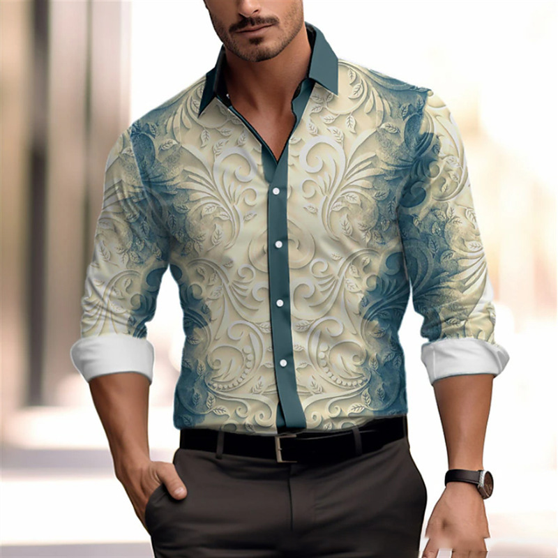 Camisa de manga larga de estilo cocido ligero, primavera y otoño ins, costura de hombre, diseño de contraste, versión coreana, top guapo MB12