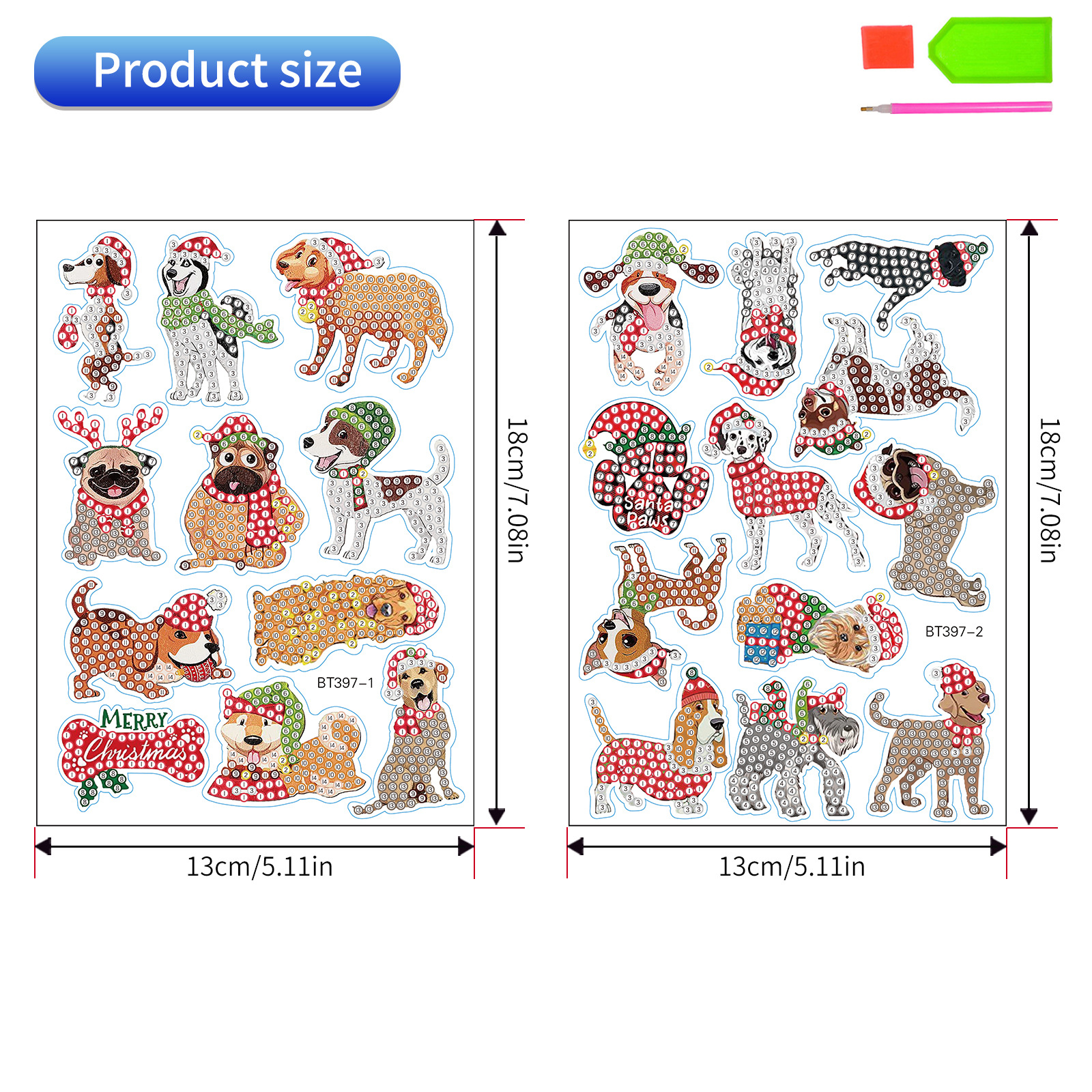 Navidad pintura de diamantes pegatinas al azar niños bricolaje dibujos animados hechos a mano pegatinas de pared de Santa Claus pegatinas de regalo de diamantes