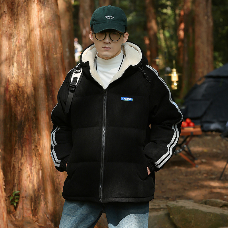 Men's winter thickened warm hooded stylish casual versatile trendy brand couple style puffer jacket/coat