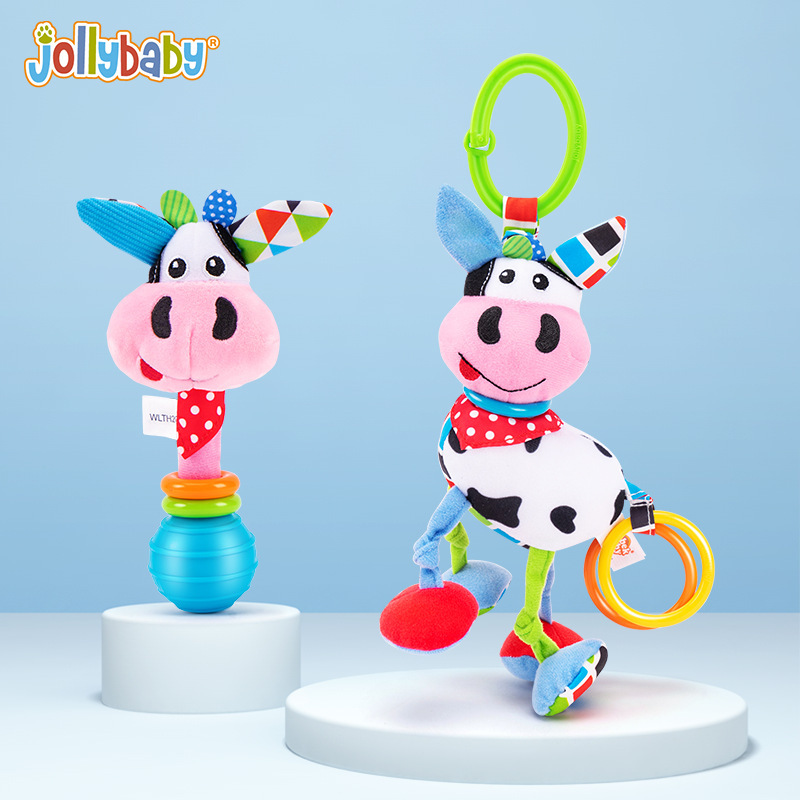 Jollybaby bebé recién nacido juguete mordida sonajero educativo masculino y femenino bebé 0-1 años educación temprana sonajero palo