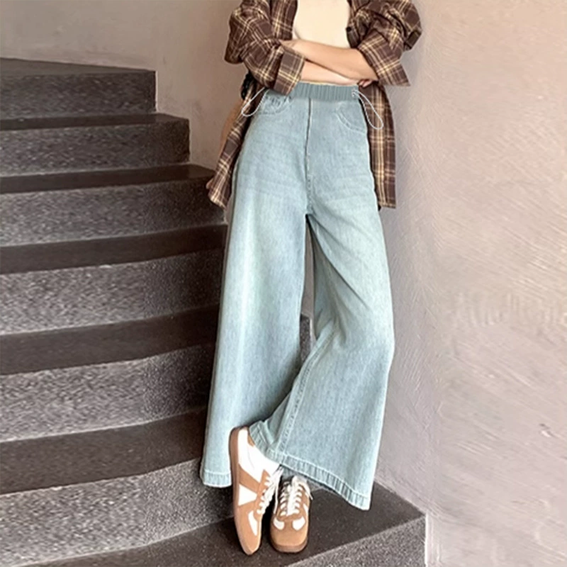 Тонкие джинсовые укороченные брюки для беременных новый летний расклешенные брюки для беременных свободные широкие брюки без живота брюки для беременных